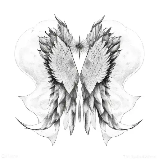 Sun And Moon Angel Wings