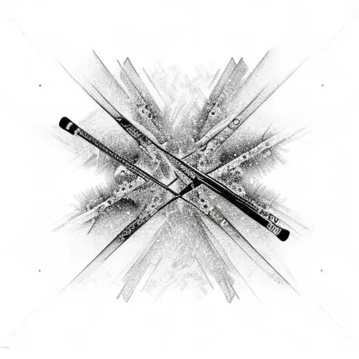 Nordic Skis Crossed Over Each Other To Make An X
