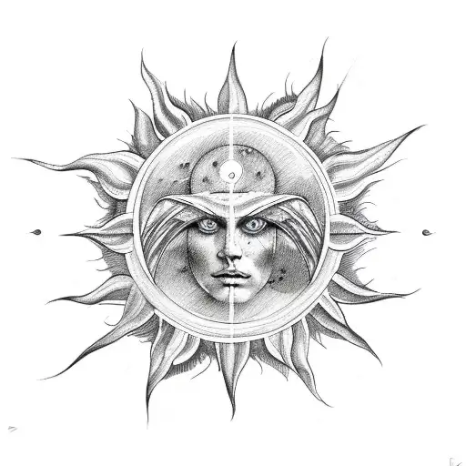 Sun And Moon Angel Wings