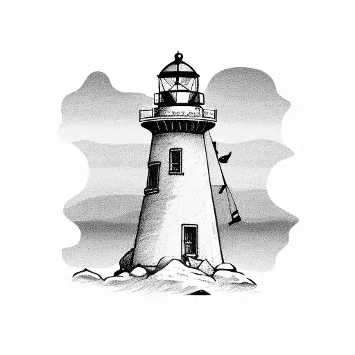 Lighthouse With Sailboat