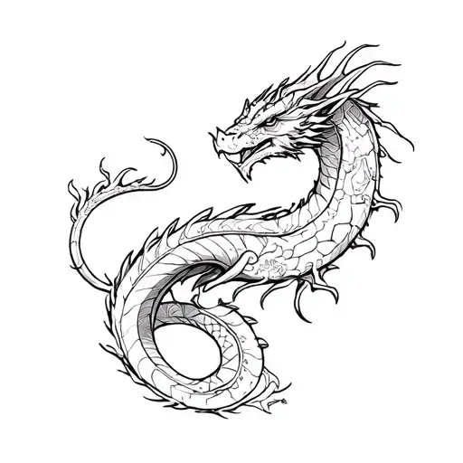 Dragon And Fantasy Themed Tattoo Feminine Leg Piece