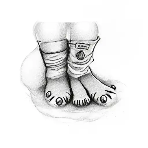 Sketch The Name Of Bella Valentina With 2 Baby Footprints