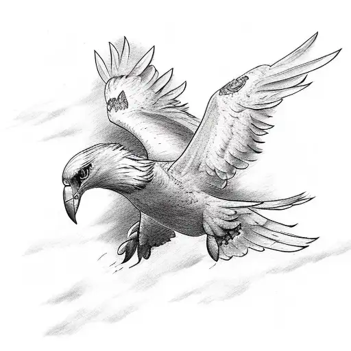 Aggressive Flying Eagle On City Small Forearm Band