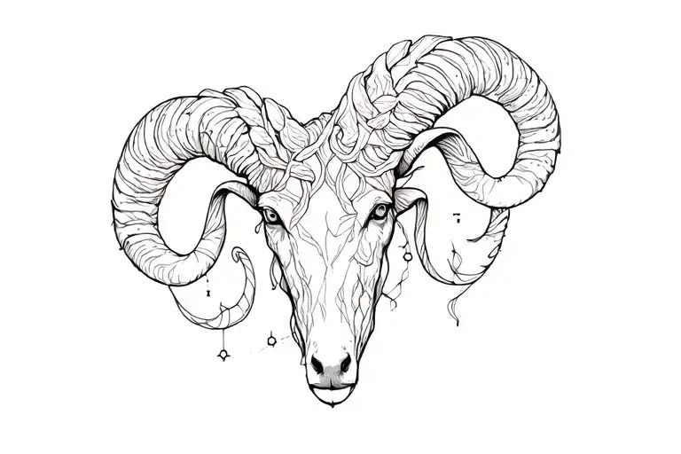 Aries Constellation Intertwined Vines