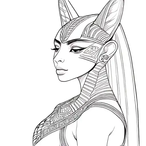 Desierto Egipcio Sexy Con Anubis Portrait With Half