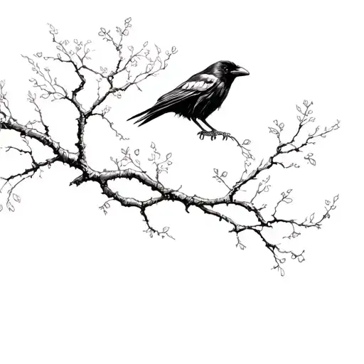 A Crow In A Tree Without Leaf