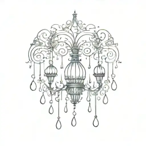 Swirly Celestial Cloud Chandelier Hanging Raindrops And Stars