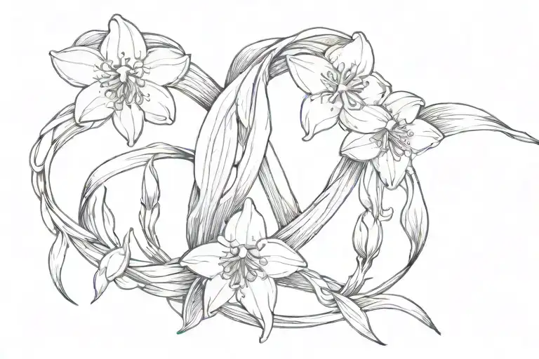 Cancer Ribbon Made Of Snowdrop Flowers Intertwined