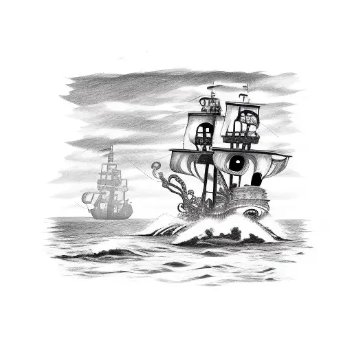 Kraken Lighthouse And Pirate Ship