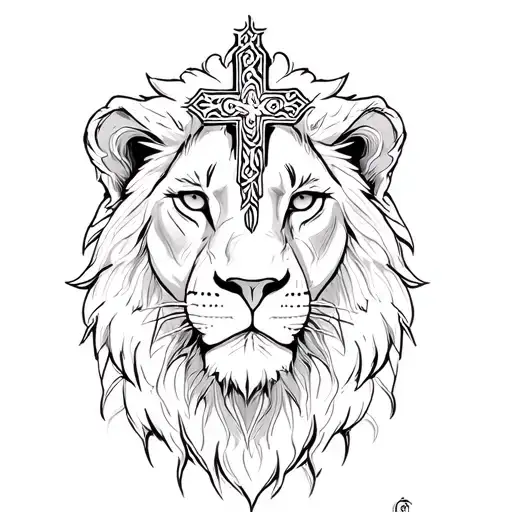 Lioness With Christian Cross