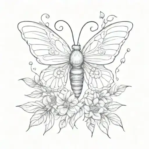 Moth Turning Into Flowers