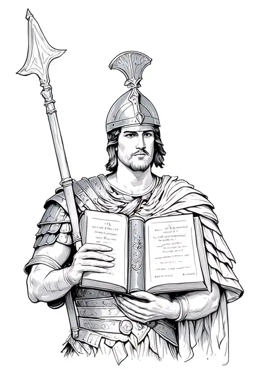 Roman Soldier Holding A Book