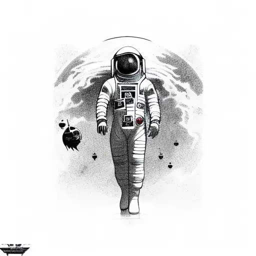 Astronaut In Space With Grim Reaper Chasing Him In Toyota Supra Mk4