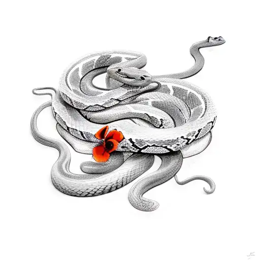 Snake With Poppy