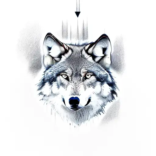 Grey Wolf Full Body Walking Behind Him A Big Wolf Paw