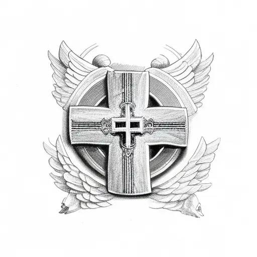 Christian Cross With Angels
