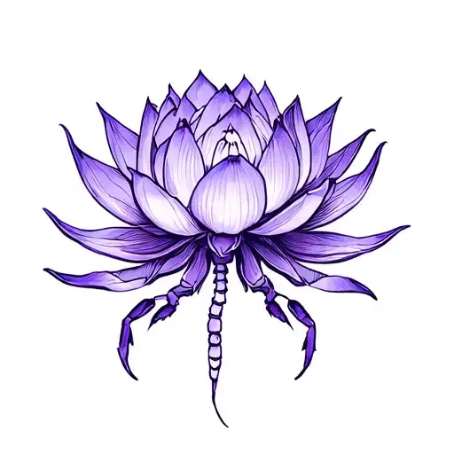 Purple Lotus With Scorpion