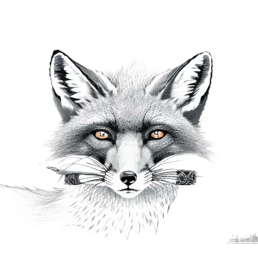 Black And Red Fox With A Long Tail