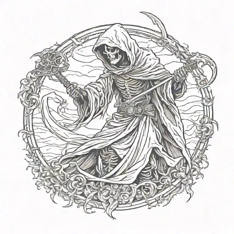 Grim Reaper Holding Scythe