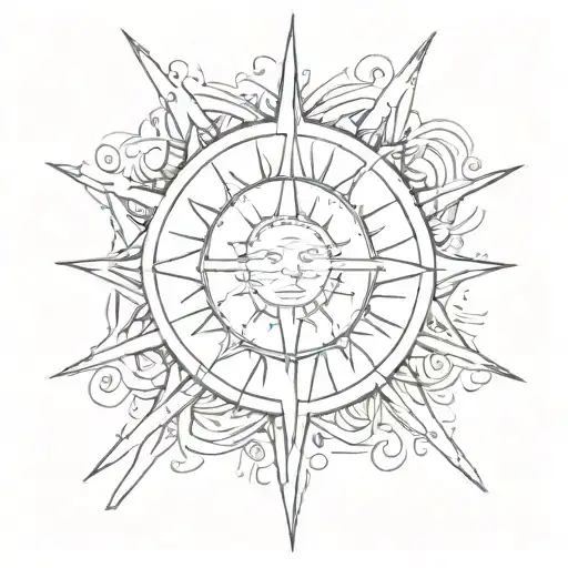 Sun And Lines Forming