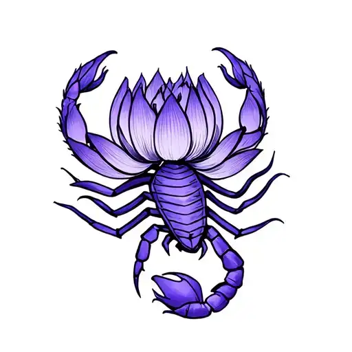 Purple Lotus With Scorpion