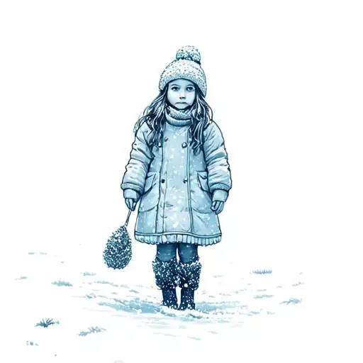 A Little Girl In The Snow
