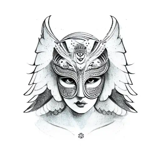 Greek Godess With Mask Of Owl