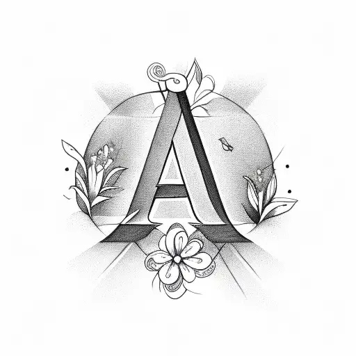 Las Letters In Flower Lettering And Halo Above It