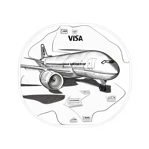 Flat Map With Visa And Airplane
