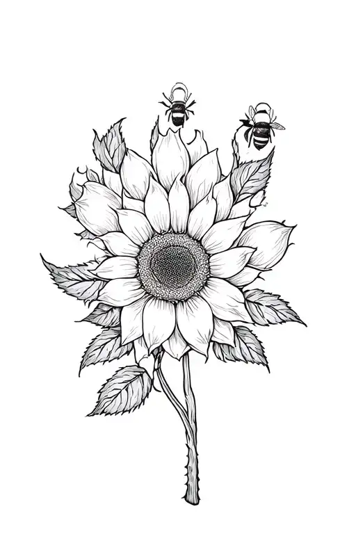 Dog Paw With Sunflower Rose Bee Honeycomb Pattern