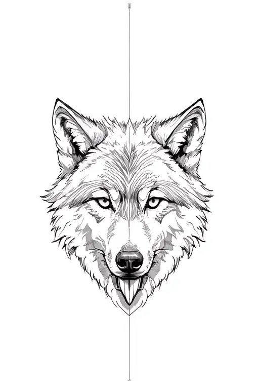Wolf's Face On The Forearm Of A Plan That No One