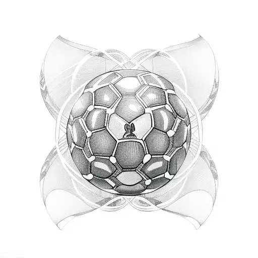 A Sketch Style Tattoo Of A Moebius Strip Formed By A Snake And A Soccer Ball