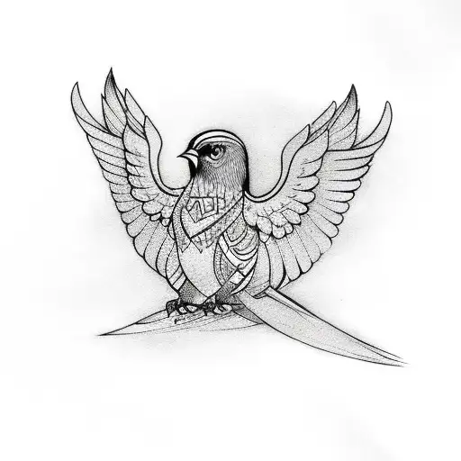 Heraldic Bird Representing Freedom And Faith