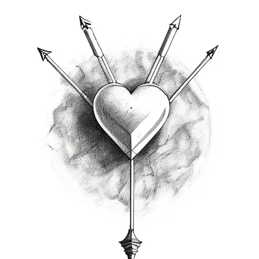 Heart Beat With Saggitarus Arrow