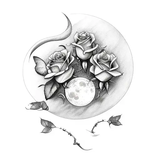 Rose Butterfly Canary Moon