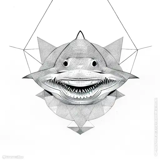 Abstract Shark Made Of Geometric Shapes