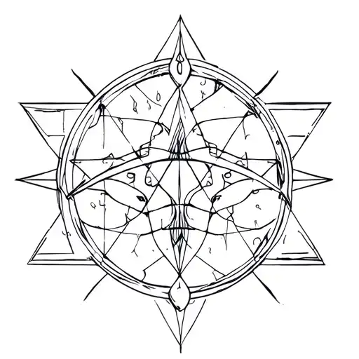 Geometric Lines Aquarius Zodiac Sign