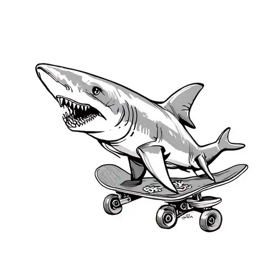 Shark And Skateboard