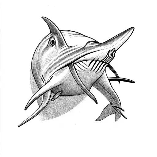 A Minimalist Hammerhead Shark