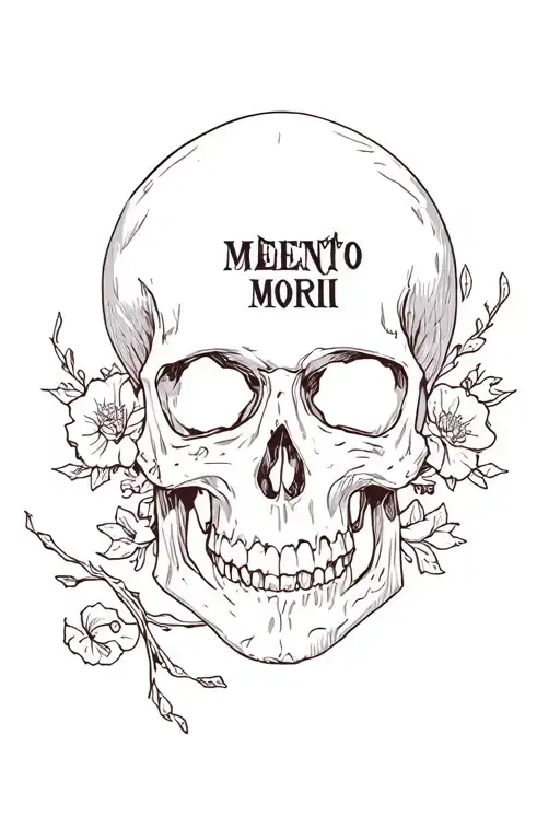 Memento Mori Typewriter Lettering With Skull
