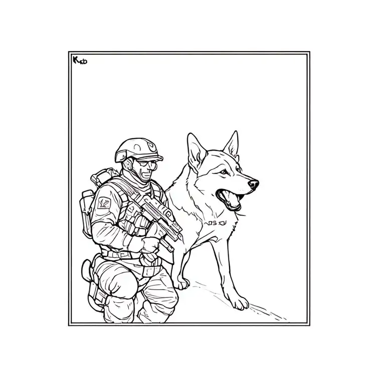 K9 And A Soldier