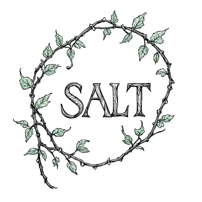 Vine Wrapped Loosley Around My Wirst With The Word Salt Hidden Thoughout The Vine