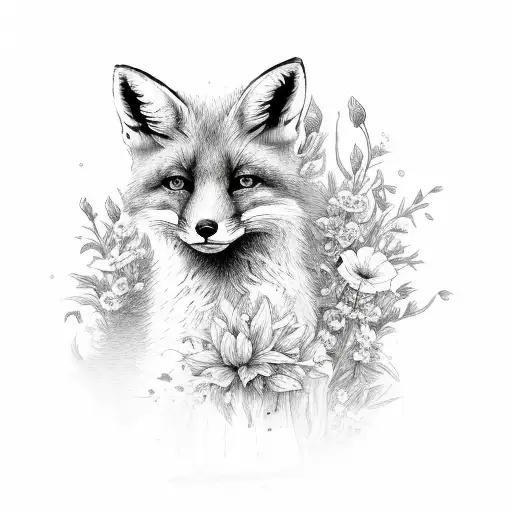 Fox Side In Flowers