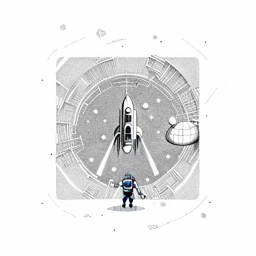 Astronaut Exploring An Alien Cityscape Filled With Futuristic Architecture