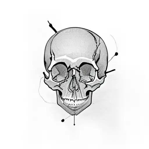 Skull With A Gesture Of Quietness