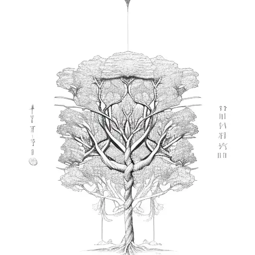 A Family Tree With Intertwined Branches Representing Generations