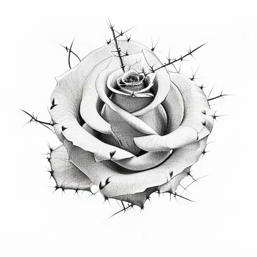 3 Roses With Crown Of Thorns