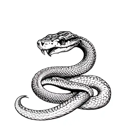 American Traditional Snake Head