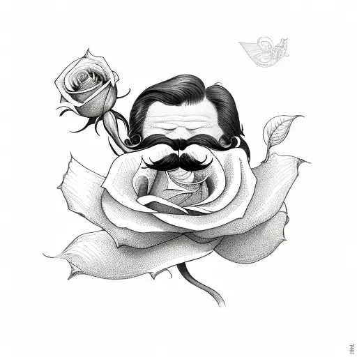 Moustache With Rose