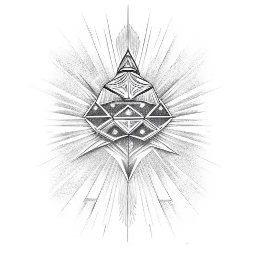 A Tribal Diamond With Fiery Sun Rays